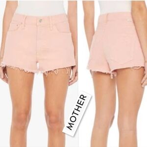 Mother Women's The Dodger Short Ankle Fray In Peach Parfait Size 31‎